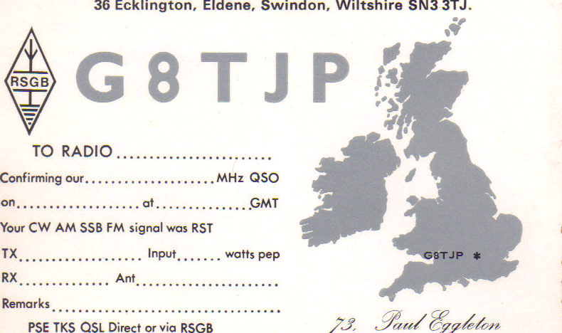 G8TJP QSL card